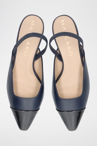 Sandales à talons en cuir - Bleu