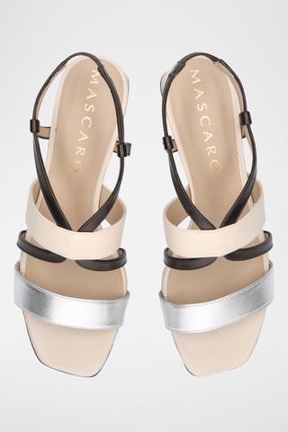 Sandales à talons en cuir - Beige