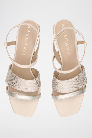 Sandales à talons en cuir - Beige