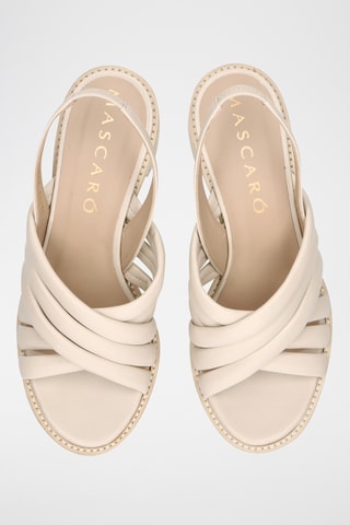 Sandales à talons en cuir - Beige