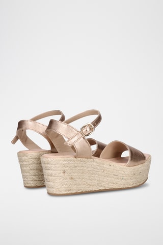 Sandales plateformes en cuir - Doré