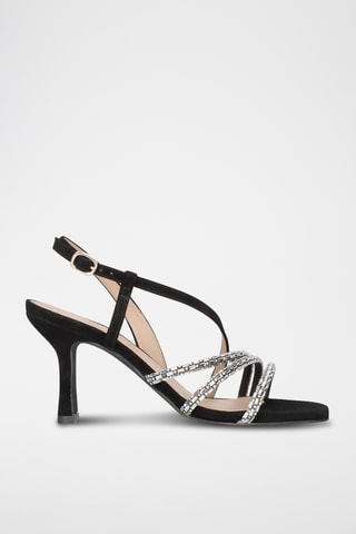 Sandales à talons en cuir - Noir