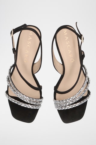 Sandales à talons en cuir - Noir