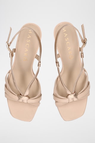 Sandales à talons en cuir - Beige