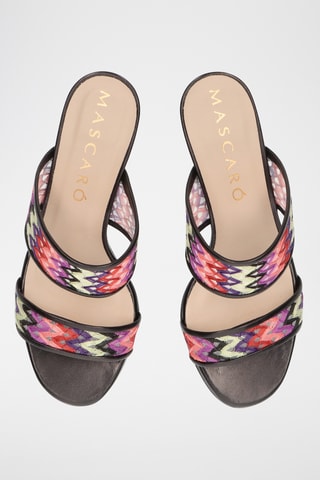 Mules à talons en cuir - Noir