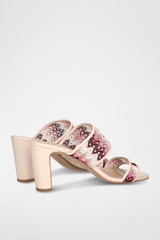 Mules à talons en cuir - Beige