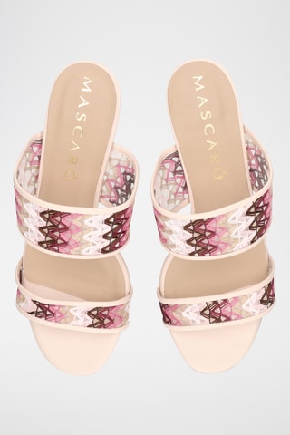 Mules à talons en cuir - Beige