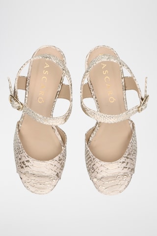 Sandales à talons en cuir - Beige