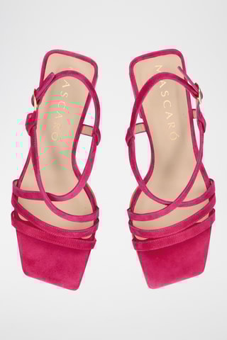 Sandales à talons en cuir - Fuchsia