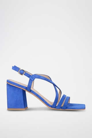 Sandales à talons en cuir - Bleu