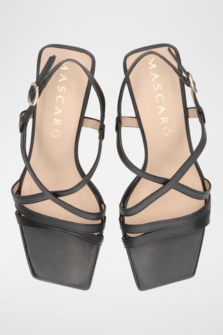 Sandales à talons en cuir - Noir