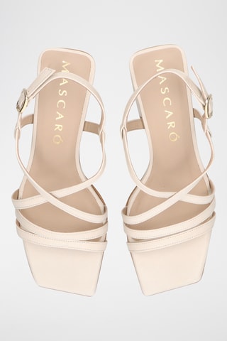 Sandales à talons en cuir - Beige