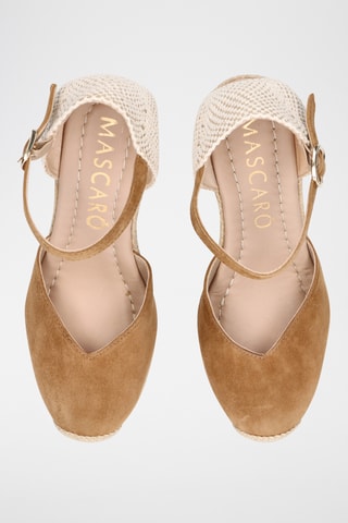 Espadrilles compensées en cuir - Marron