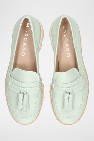 Mocassins plateformes en cuir - Vert