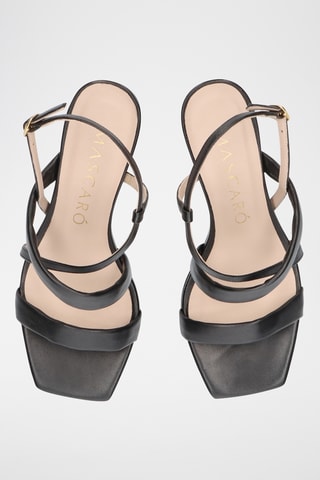 Sandales à talons en cuir - Noir