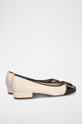 Ballerines en cuir verni - Beige