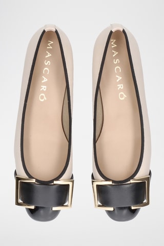 Ballerines en cuir verni - Beige