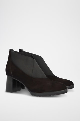 Low boots montantes en cuir - Noir