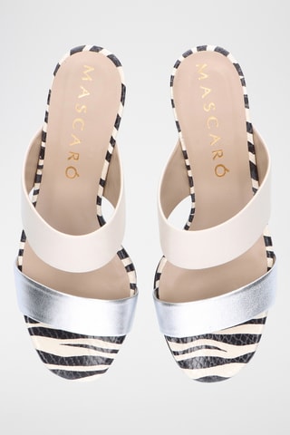 Mules à talons en cuir - Blanc