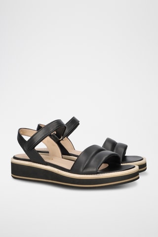Sandales plateformes en cuir - Noir