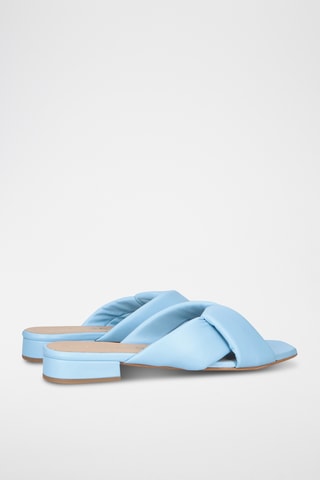 Mules en cuir - Bleu clair