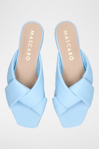 Mules en cuir - Bleu clair