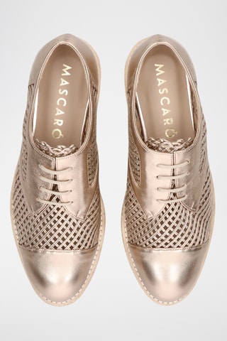 Derbys plateformes en cuir - Doré