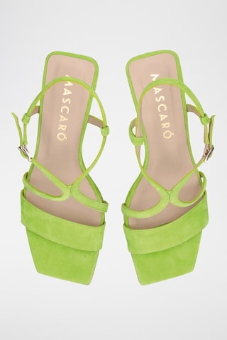 Sandales compensées en cuir - Vert