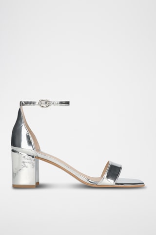 Sandales à talons vernies - Argenté