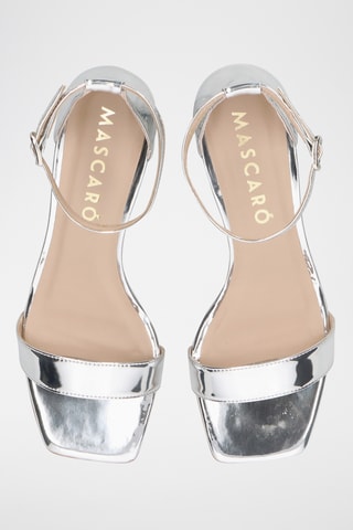 Sandales à talons vernies - Argenté