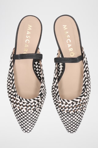 Mules à talons en cuir - Noir