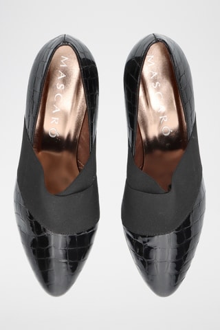 Mocassins à talons en cuir - Noir