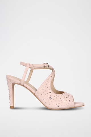 Sandales à talons en nubuck - Rose