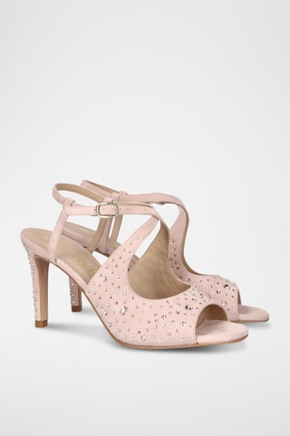 Sandales à talons en nubuck - Rose