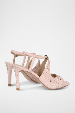 Sandales à talons en nubuck - Rose