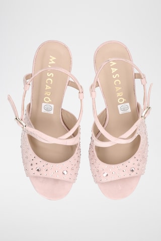 Sandales à talons en nubuck - Rose