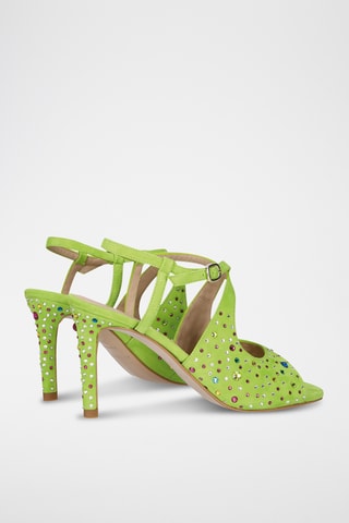 Sandales à talons en nubuck - Vert