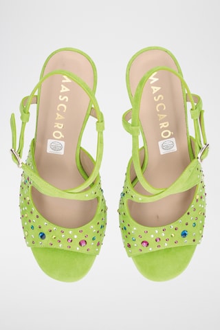 Sandales à talons en nubuck - Vert