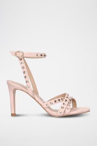 Sandales à talons en nubuck - Rose