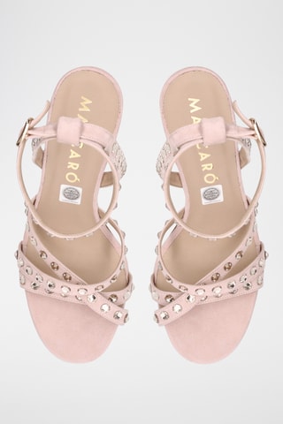 Sandales à talons en nubuck - Rose