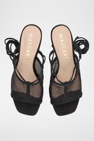 Sandales à talons en cuir - Noir