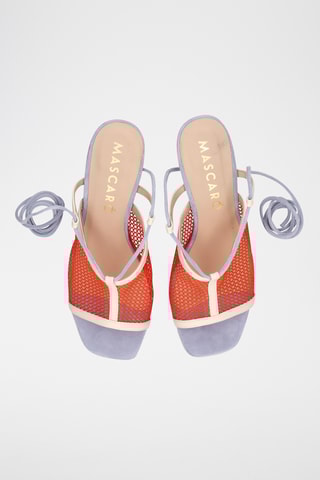 Sandales à talons en cuir - Corail