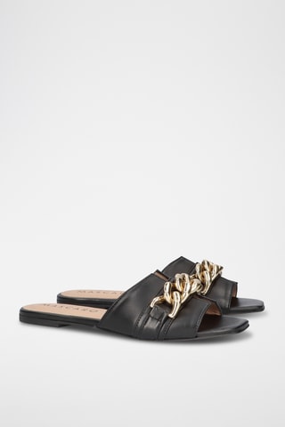 Mules en cuir - Noir