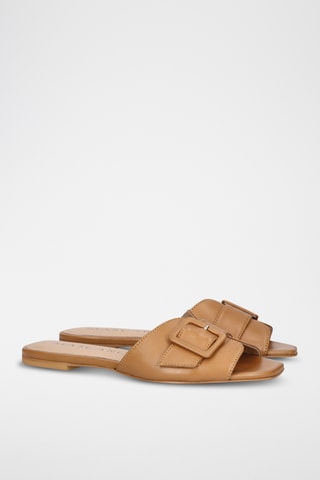 Mules en cuir - Camel