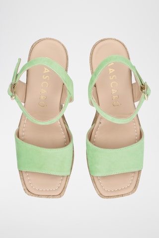 Sandales compensées en nubuck - Vert