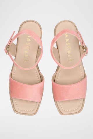 Sandales compensées en nubuck - Rose