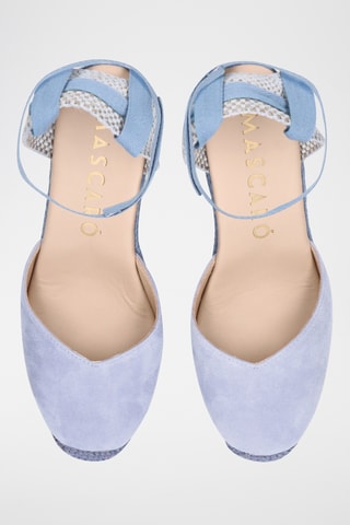 Espadrilles compensées en nubuck - Bleu clair