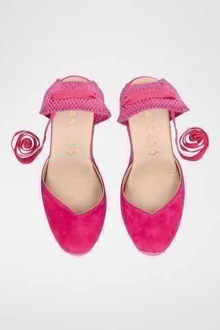 Espadrilles compensées en nubuck - Fuchsia