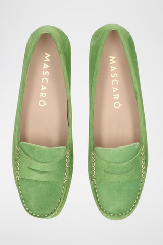 Mocassins en nubuck - Vert