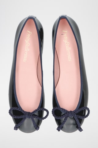 Ballerines en cuir verni - Noir